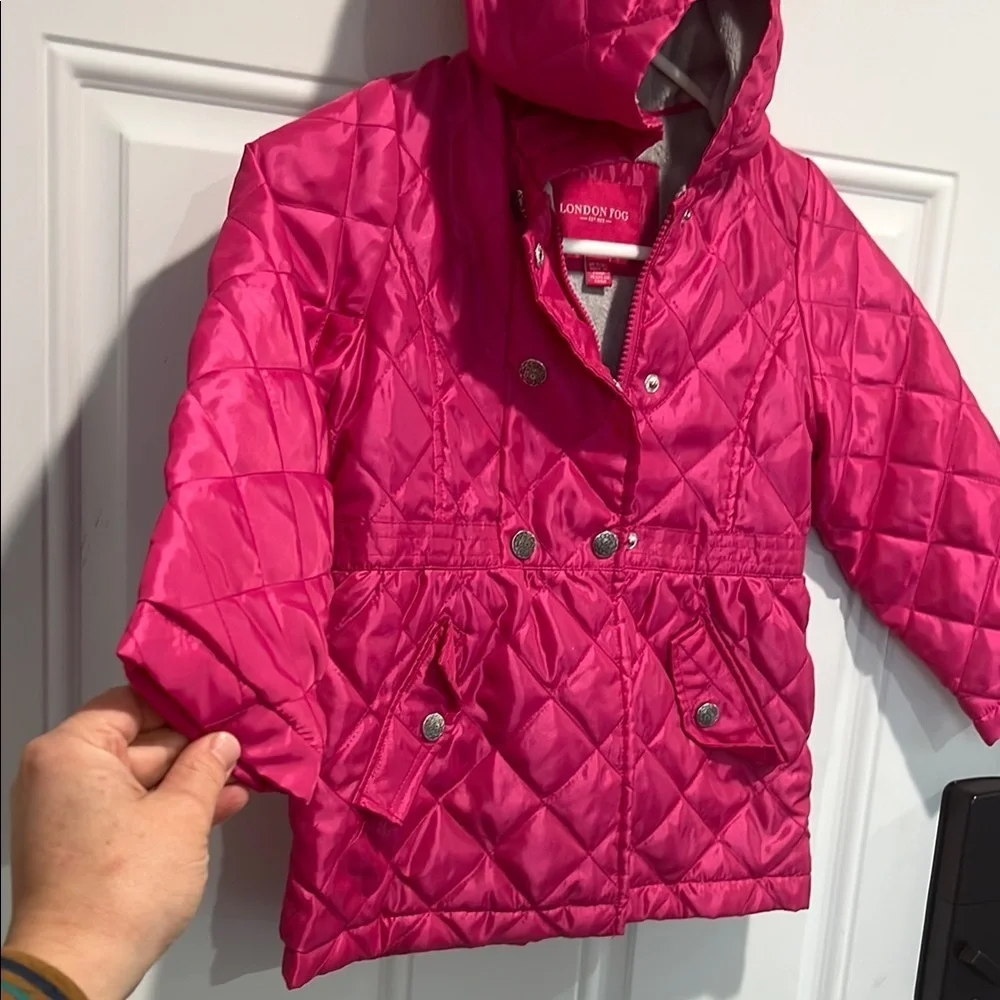 London Fog Pink Quilted Kids Jacket